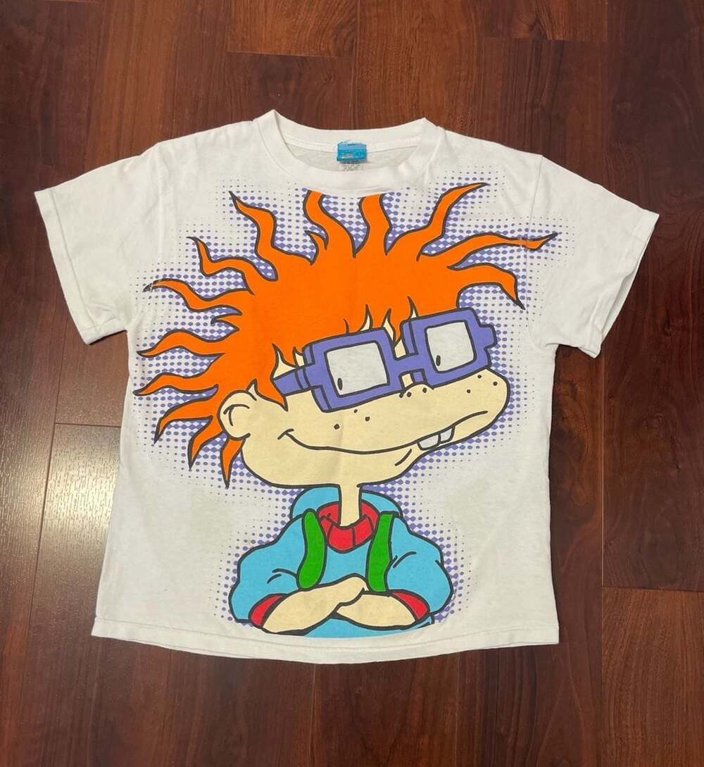 Vintage 90s Rugrats Chuckie Finster T-Shirt with Backpack Reptar Back Print